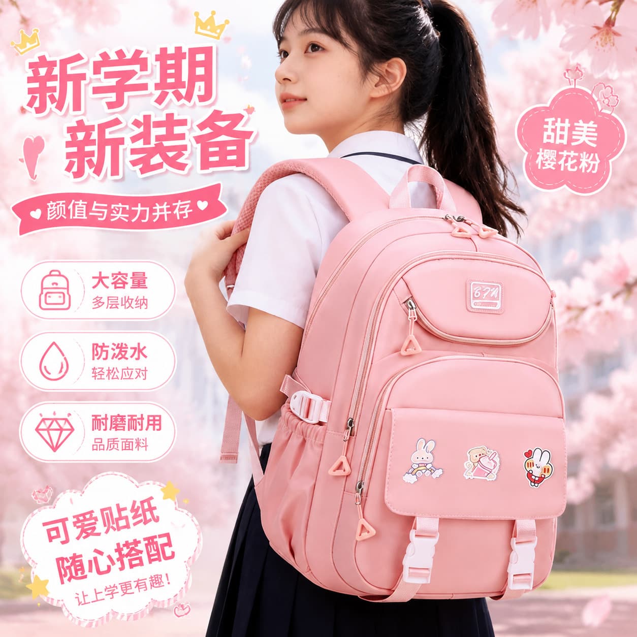 26 years new middle school and high school students' schoolbags large capacity women's burden-reducing children's elementary school students' 3-6-9 grade backpacks
