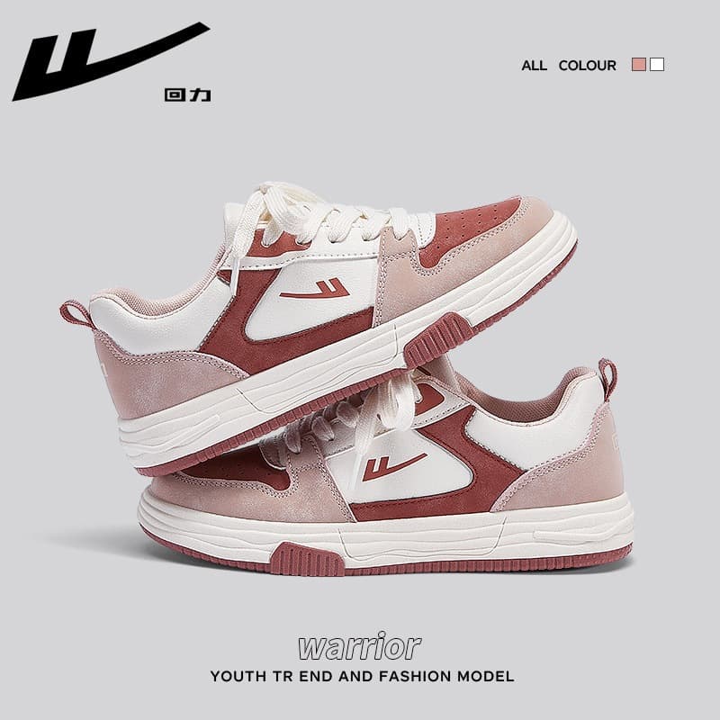 Warrior Women's Shoes 2025 New Spring White Board Shoes Women's Niche Casual Red Board Shoes Women's Versatile