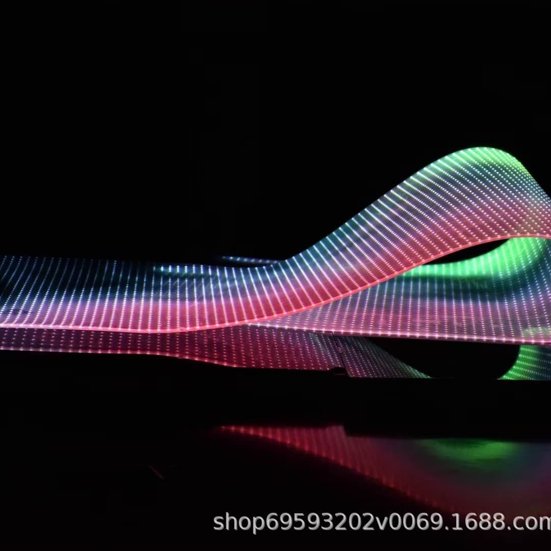 Flexible LED Advertising Screen - Ultra-thin Transparent Film Display with Adhesive Backing
