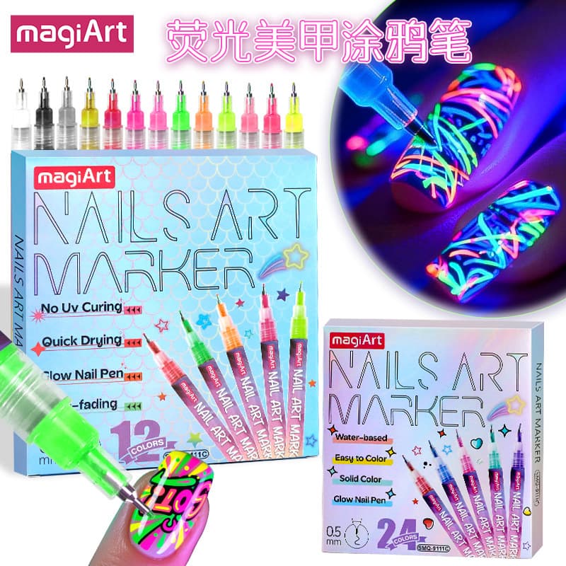 0.5mm Fluorescent Graffiti Nail Art Acrylic Marker Pen for DIY Nail Designs