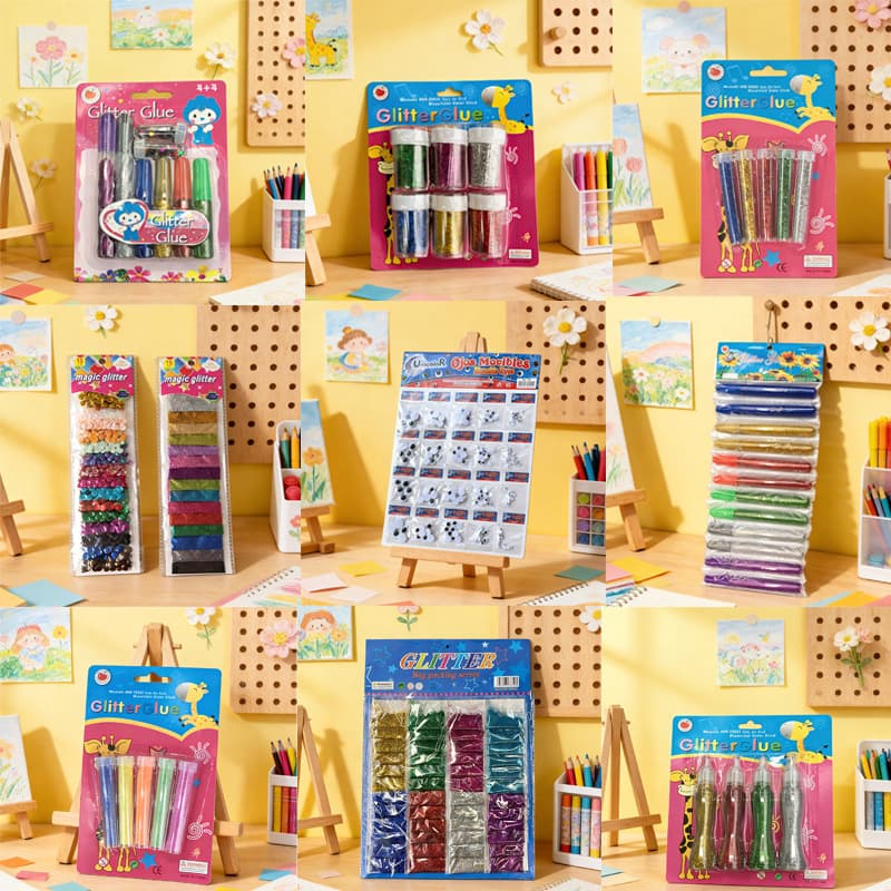 Children's Glitter Glue Set DIY Handcraft Art Materials Colorful Glitter Glue Kindergarten Creative Painting Tools