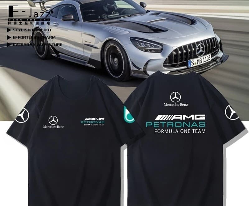 2025 T-Shirt Round Neck Cotton Women T-Shirt Mercedes F1 Petr