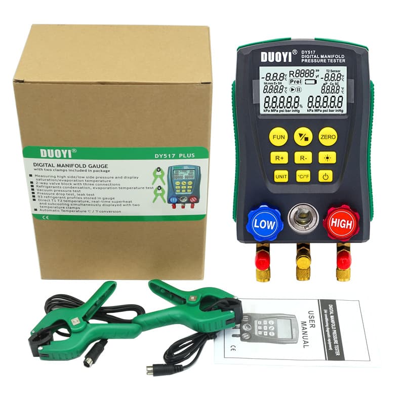 DY517 Air Conditioning Refrigerant Charging Pressure Gauge / AC Refrigerant Gauge DY517PLUS Digital Charging Gauge