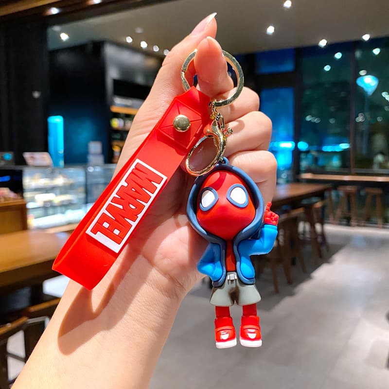 New Marvel Batman Keychain Car Charm Anime Superman Backpack Spider-Man Avengers Pendant