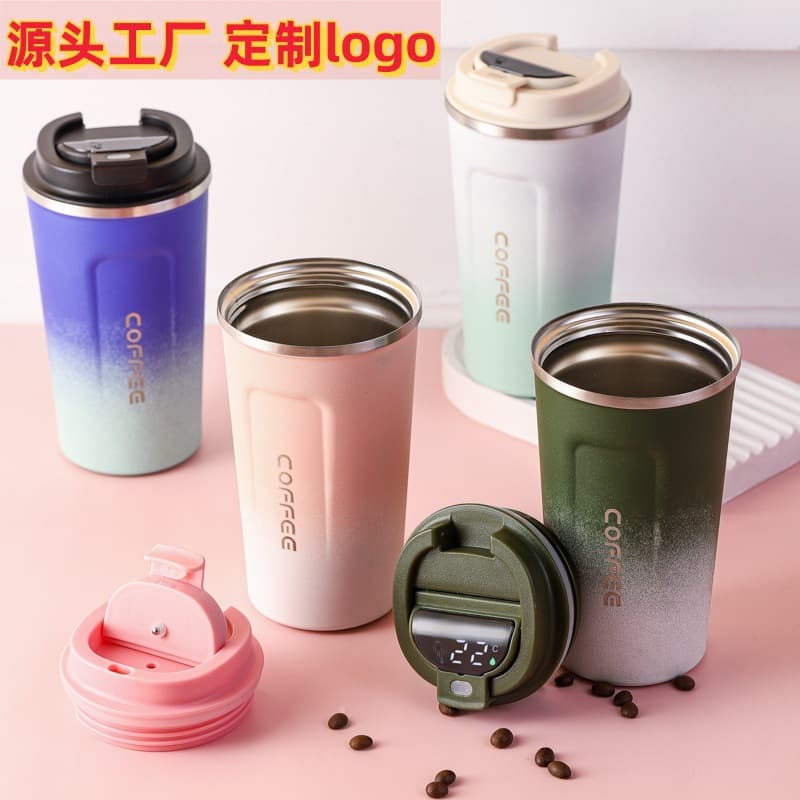 Premium European-style Portable Stainless Steel Coffee Cup, Insulated Travel Mug, Elegant and Exquisite, Outdoor Water Bottle