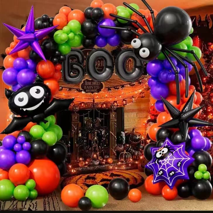 Ghost Festival Decoration Halloween Balloon Arch Set Bar KTV Party Decoration Background Halloween Theme Set