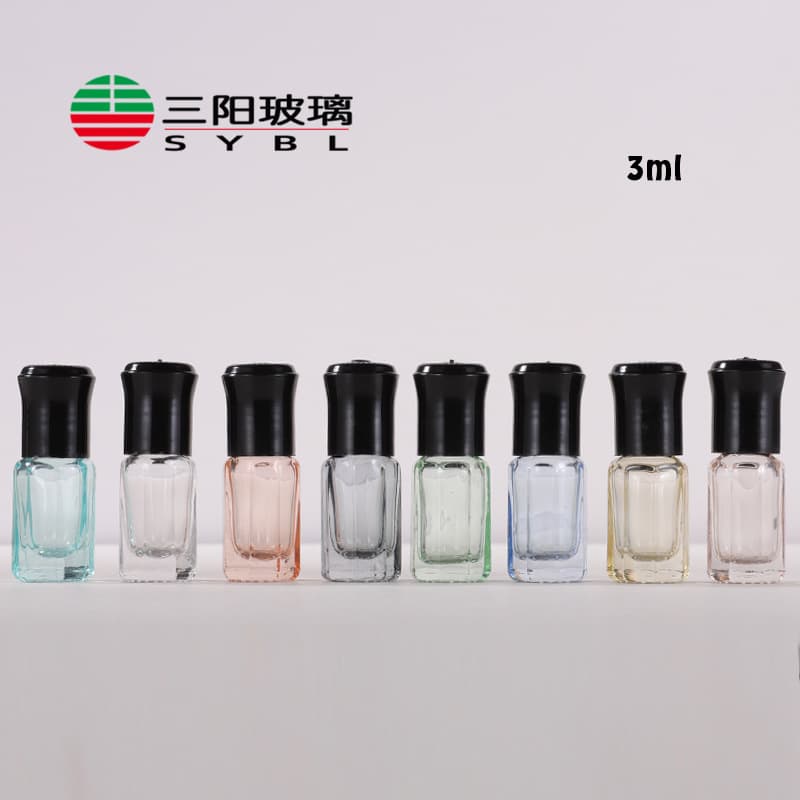 3ml 6ml Colorful Octagonal Glass Roller Bottle, Essential Oil Bottle, Perfume Bottle, Roll-On Bottle, Lip Oil Travel Refill Bottle