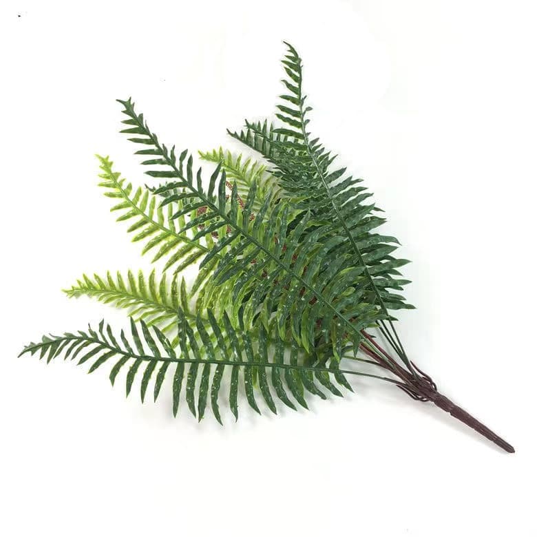 Simulated fern plastic fake green plant long kidney fern leaves soft decoration plant wall accessories cross-border supply garden landscaping