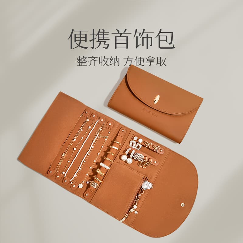 Rownyeon New Jewelry Bag Portable Travel Organizer for Necklaces, Earrings, Watches, and Jewelry