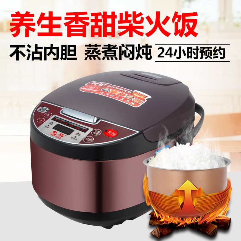 Cross-border 5L Smart Multi-functional Large Capacity Rice Cooker for 2-4-6 People, Suitable for Soup, Porridge, and Firewood Cooking