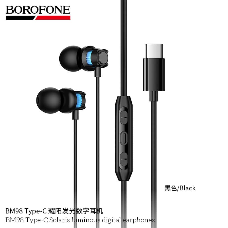 BOROFONE BM98 wired Type-C digital headphones with microphone button to control volume music headphones