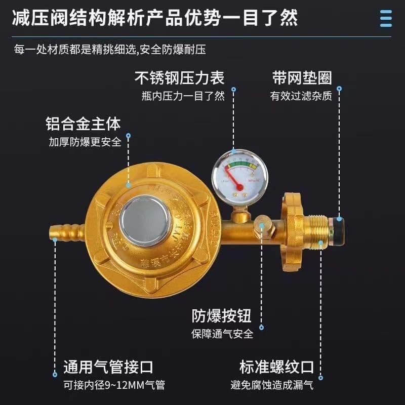 Household National Standard 0.6 Explosion-Proof LPG Regulator Gas Self-Locking Low Pressure Gas Water Heater Fixed Pressure Non-Adjustable