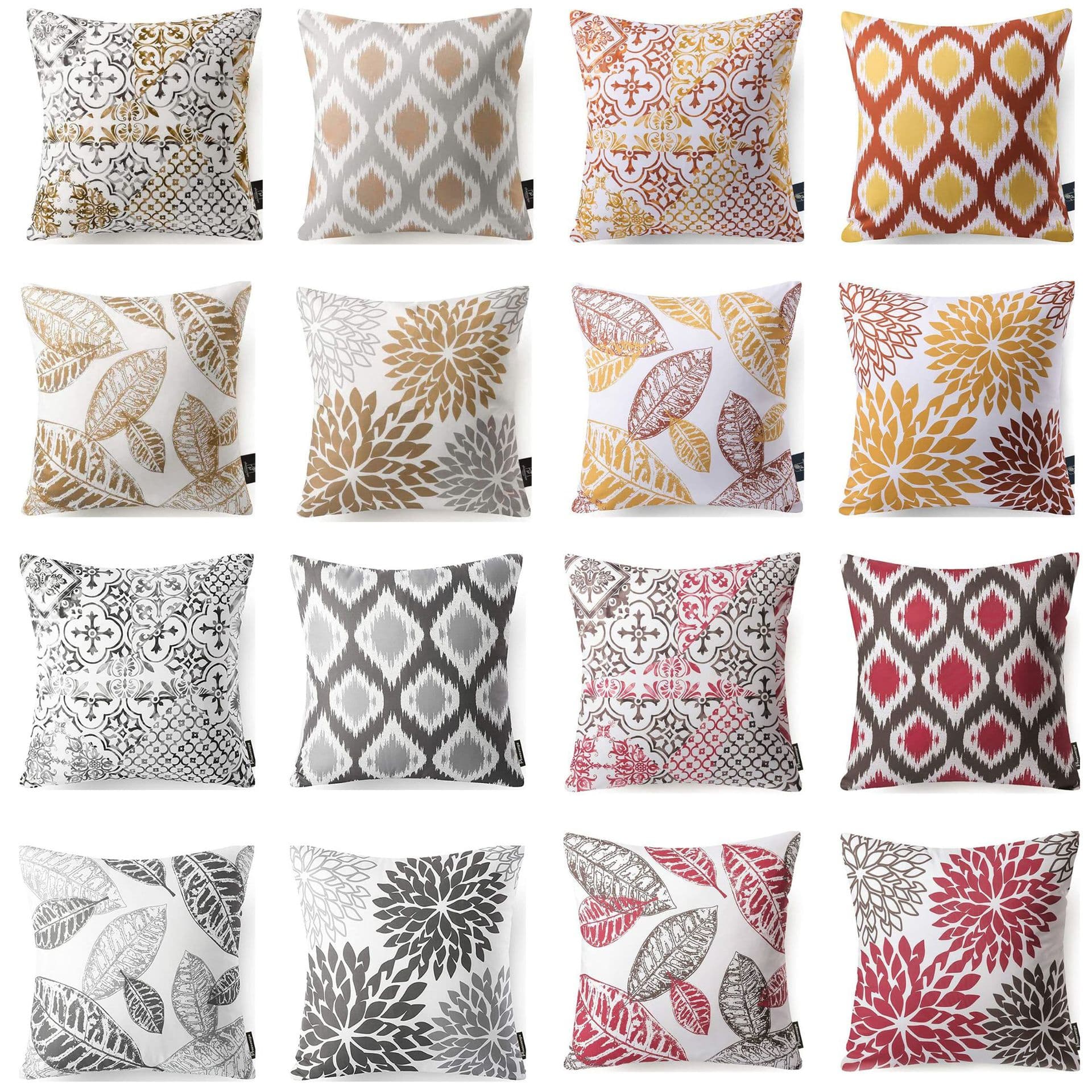 Cross-border hot selling simple geometric color flower print pillow cover car sofa y linen cushion pillow cover