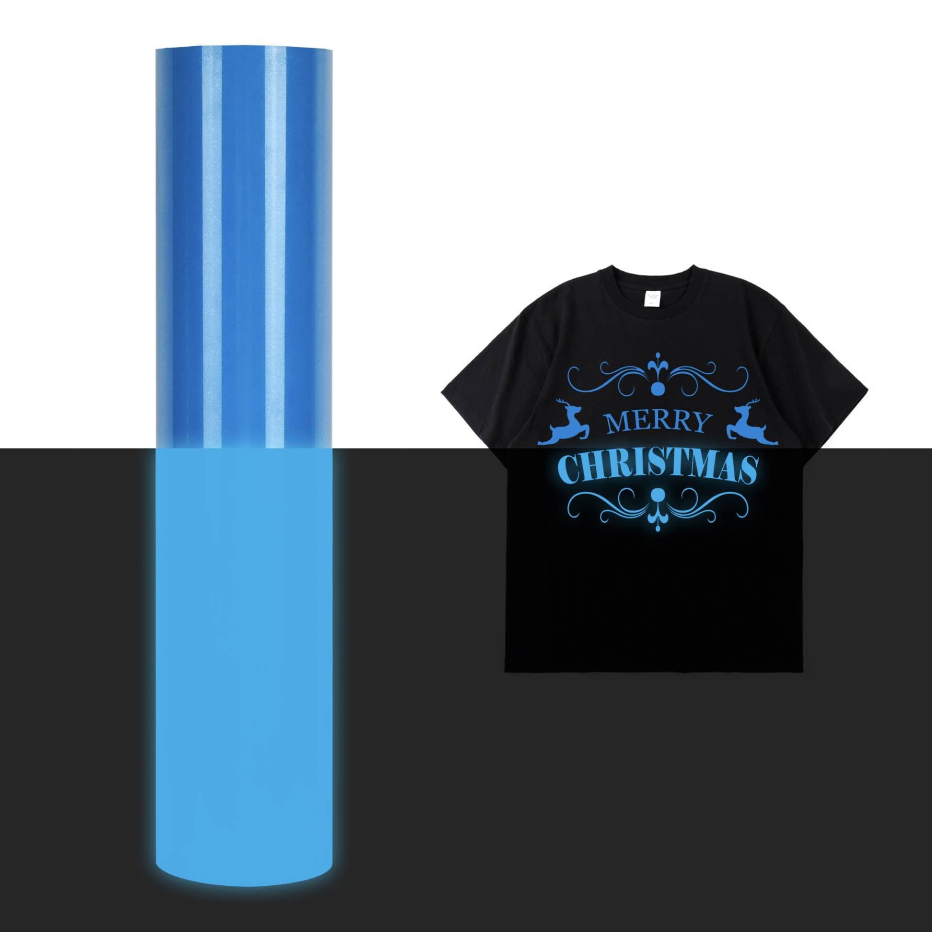 Holographic Glow-in-the-Dark Self-Adhesive Vinyl, "12x8" Glow-in-the-Dark Permanent Vinyl Sticker Printable Pattern Print T-Shirt