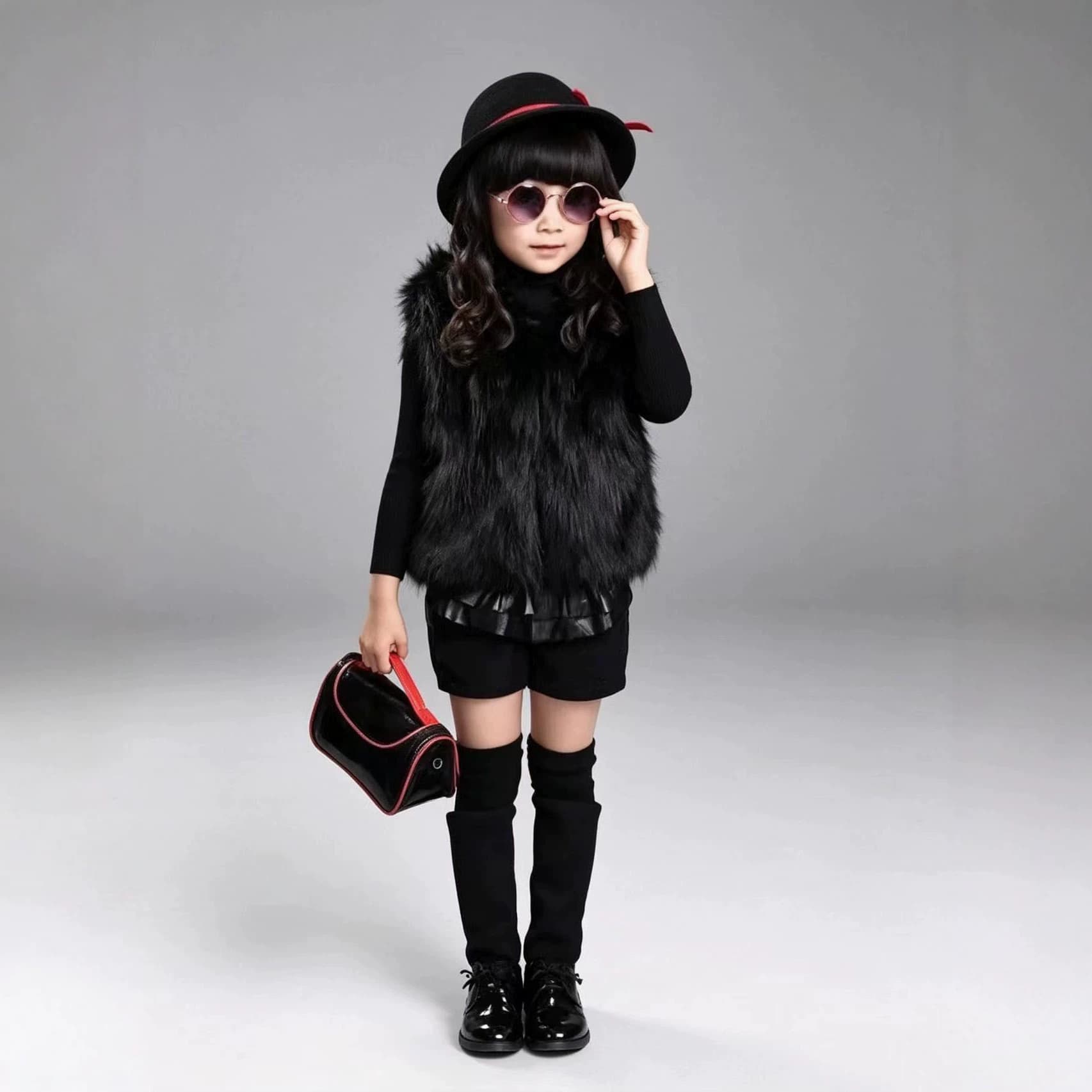 2026 Autumn/Winter Kids Faux Fur Vest Boys Girls Cotton-Lined Vest Toddler Thick Fuzzy Vest Outerwear