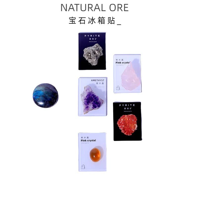 Natural Ore Gem Crystal Fridge Magnet Mineral Crystal Specimen Message Note Raw Stone Science Collection Gift