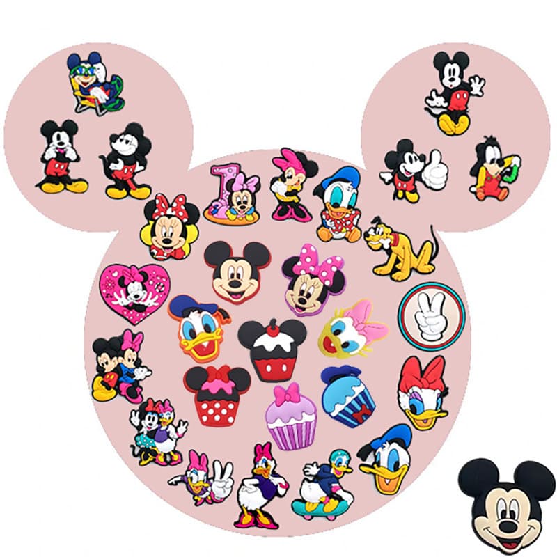 Cute Cartoon Mickey and Minnie Mouse DIY Croc Shoe Charms and Buckles - Amazon Hot Selling Decorative Accessories in Various Styles