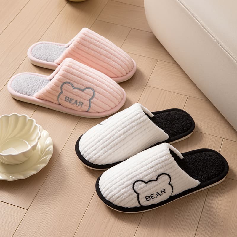Home Cotton Slippers for Men, Winter Indoor Home Floor Wool Slippers Men's Plush Warm Household Wool Slippers for Women Wholesale