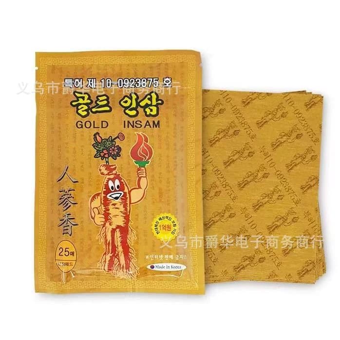 Cross-border foreign trade red ginseng patch 25pcs shoulder, neck, waist and leg joint care patch Russian ginseng patch 25 pieces