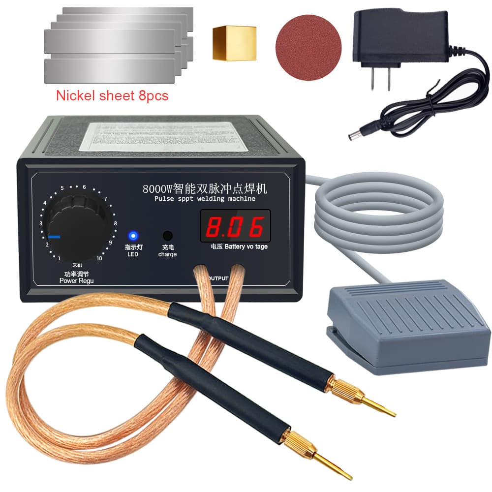 8000W Portable Spot Welder Professional Handheld Small 18650 Mobile Phone Lithium Battery Nickel Strip Welding Head