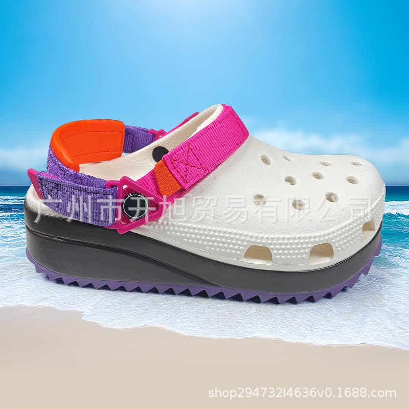 Croos Coozer Clog Shoes Women's Summer New Thick Sole Raised EVA Lightweight Comfortable Slip-resistant Wear-resistant Beach Shoes