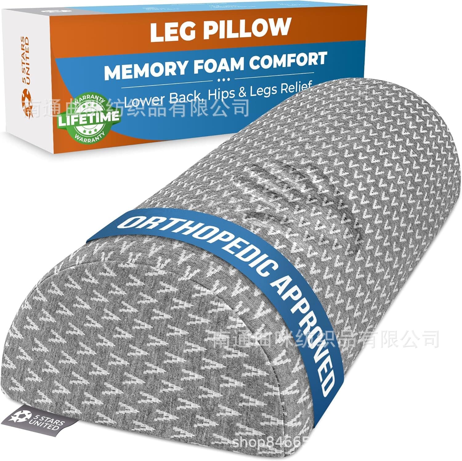 Cross-border Knee Pillow Memory Foam Pad Sciatica Relief Leg Back Support Half Moon Bed Side Sleeper