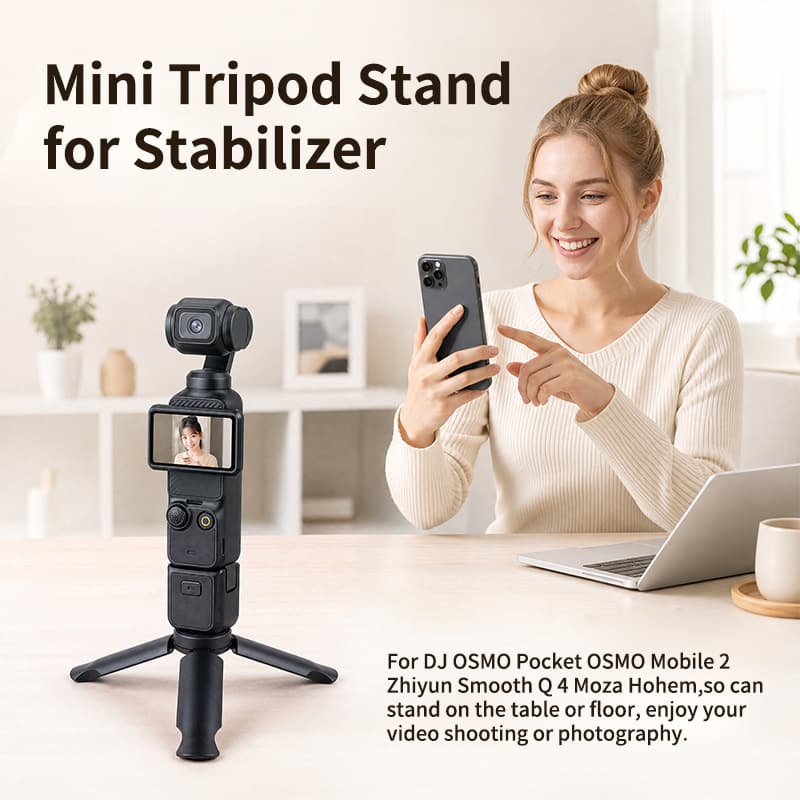 Tripod Base for DJI Pocket 3, Phone Stabilizer, Pocket Gimbal Camera Mount