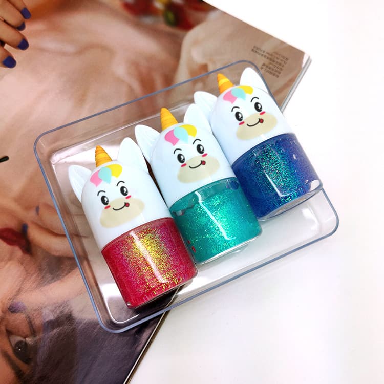 Cross-border Hot Selling Custom Unicorn Roller Ball Cosmetic Glitter Fluorescent Pen Children's Liquid Body Glitter Gel