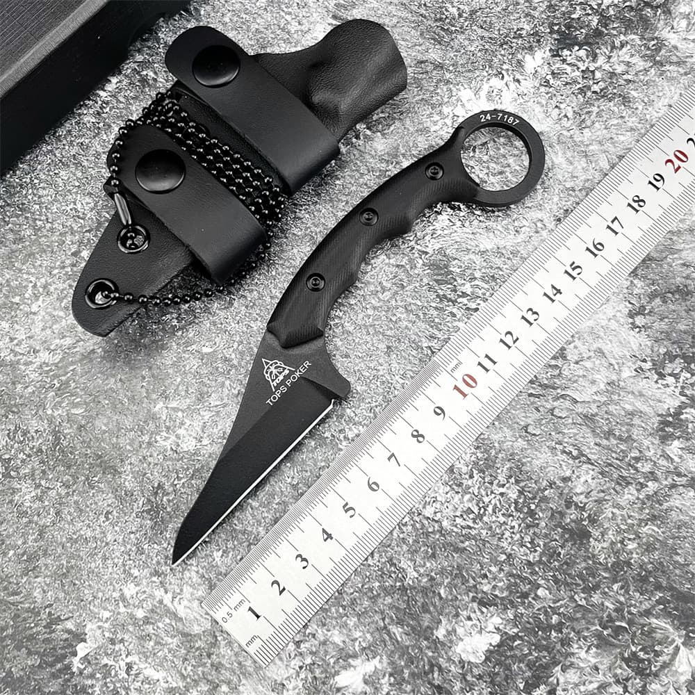 Cross-Border Tops Poker Outdoor Knife G10 Handle Camping Survival Knife Portable Tactical Knife Scimitar