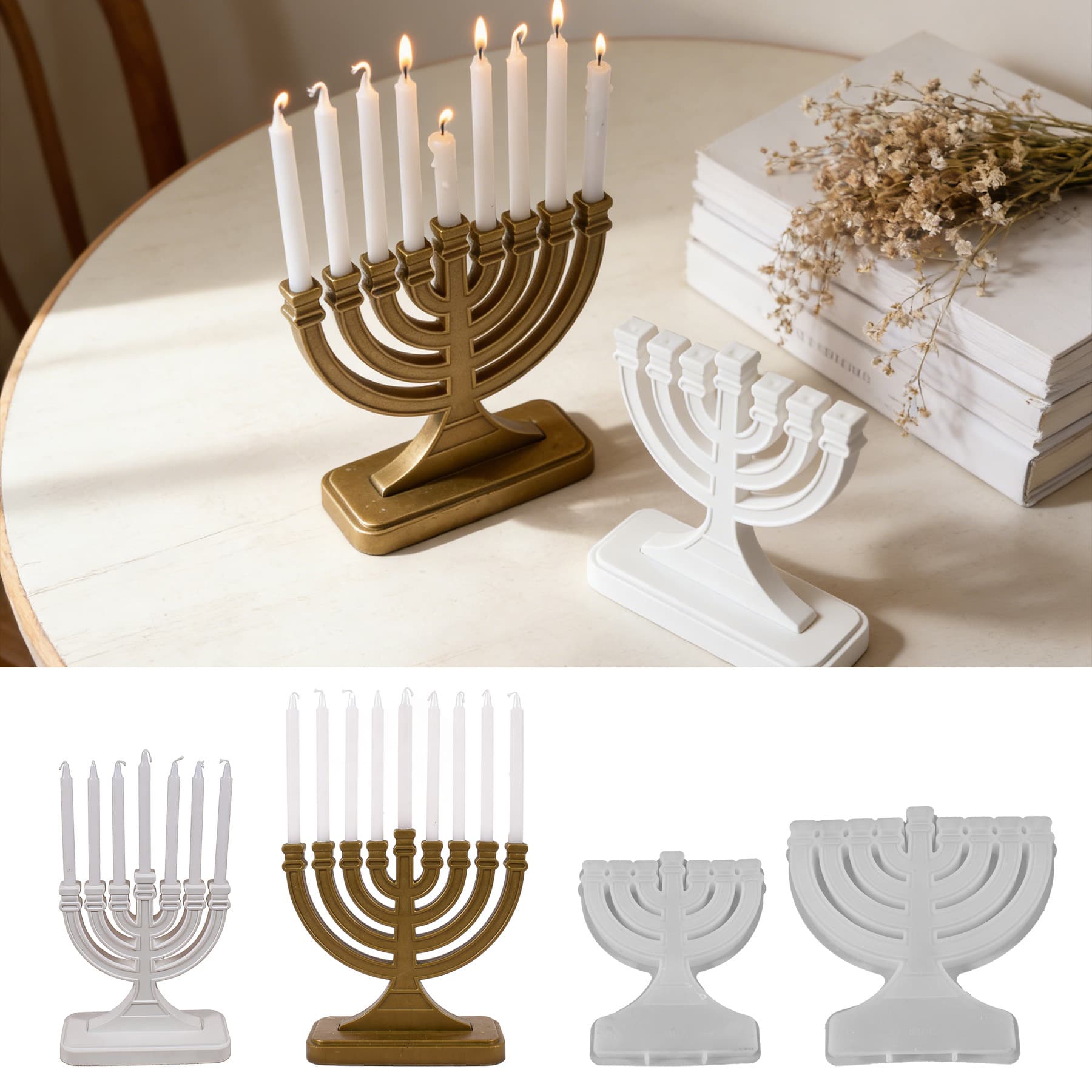 Roman 7-Hole Candle Holder Resin Silicone Mold Epoxy DIY 9-Hole Candle Holder Plaster Ornament Candle Mold Cross-border