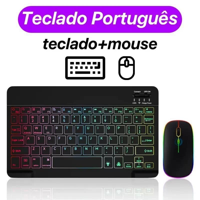 Bluetooth Keyboard Compatible with iPad, Huawei Phones, Tablets, Spanish Zhuyin Thai Western Language 7/10 Inch Keyboard