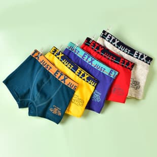 ETX JUST Boys Underwear Class A Stretch Cotton Children Underwear Youth Four-Corner Student Shorts Manufacturer