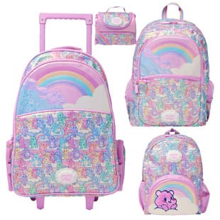 New Smiggle Australia Trolley Backpack for Primary and Secondary School Students, Large Capacity Rolling Backpack Student Storage Bag