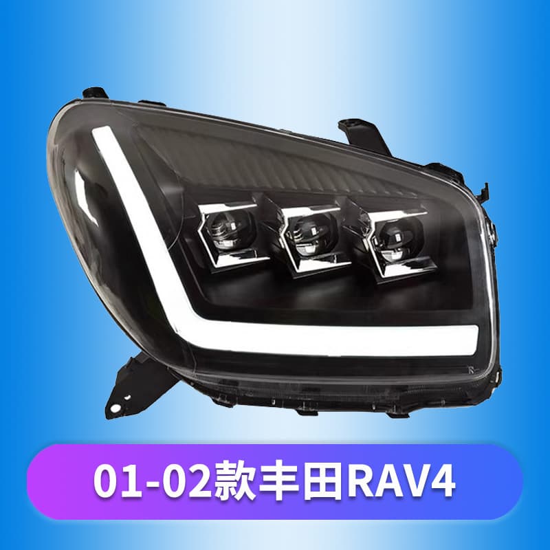 Suitable for Toyota RAV4 headlight assembly 01-02 modified new LED lens headlight daytime running light turn signal