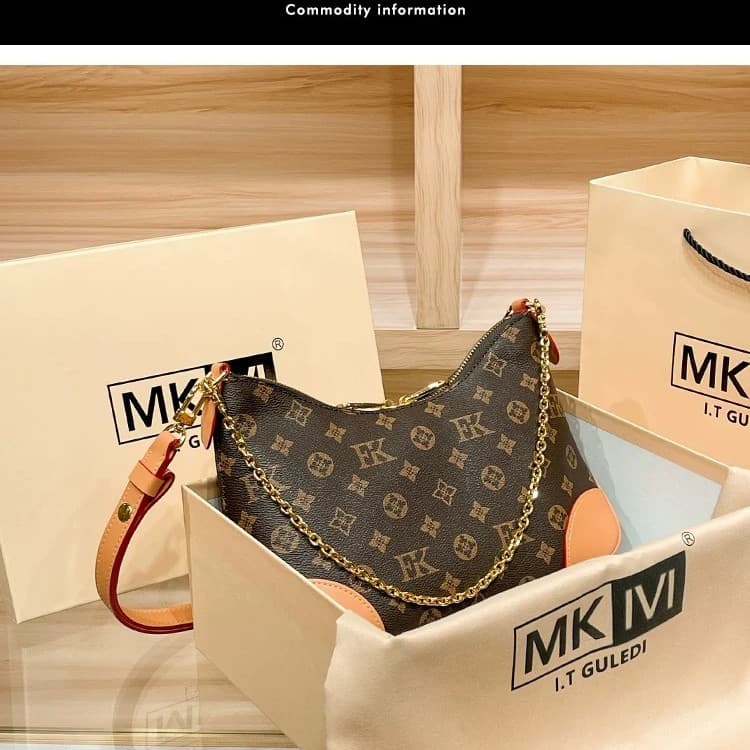 2026 m lv women's bag chain bag shoulder crossbody bag croissant bag genuine leather small square bag retro style light luxury