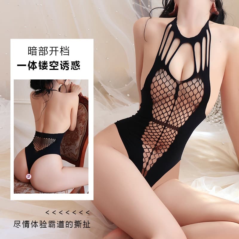 Long Night Lingerie Sexy Temptation Bodysuit Transparent Fishnet Stockings Bedroom Passion Seduction Women 5183