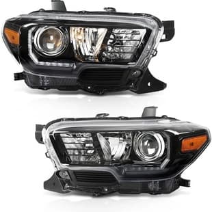 Auto Parts Compatible with 2016-2022 Toyota Tacoma Black Daytime Running Front Headlight Lamp Cover