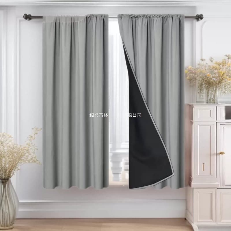 Cross-border in-stock 100% blackout curtains for sun protection, light blocking, and heat insulation, Shoppe