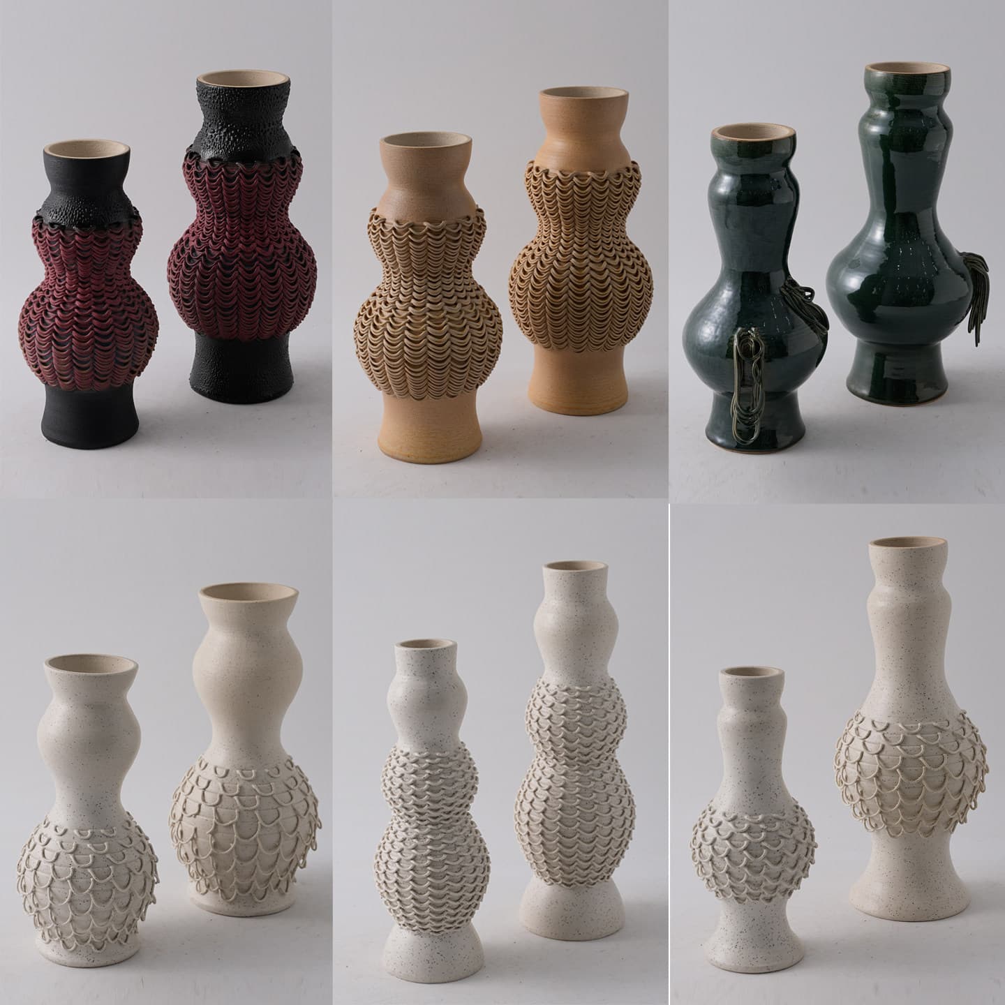 Jingdezhen 3D Printed Retro New Chinese Style Mesh Weave Pattern Gourd-Shaped Vase Ornament Sample Room Flower Vase Decoration