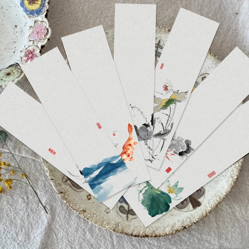 30 pieces of Chinese style ink bookmarks, creative colorful paper cards, classroom rewards, small gifts, office supplies
