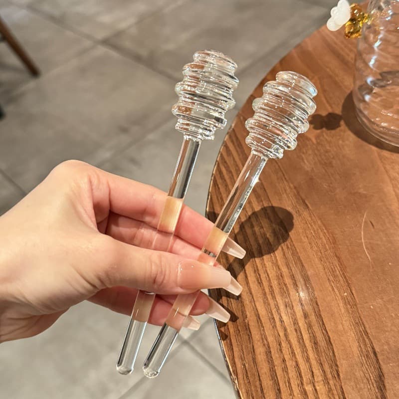Special Honey Scoop Food Tool Creative Cute Glass Long Handle Coffee Jam Stirrer