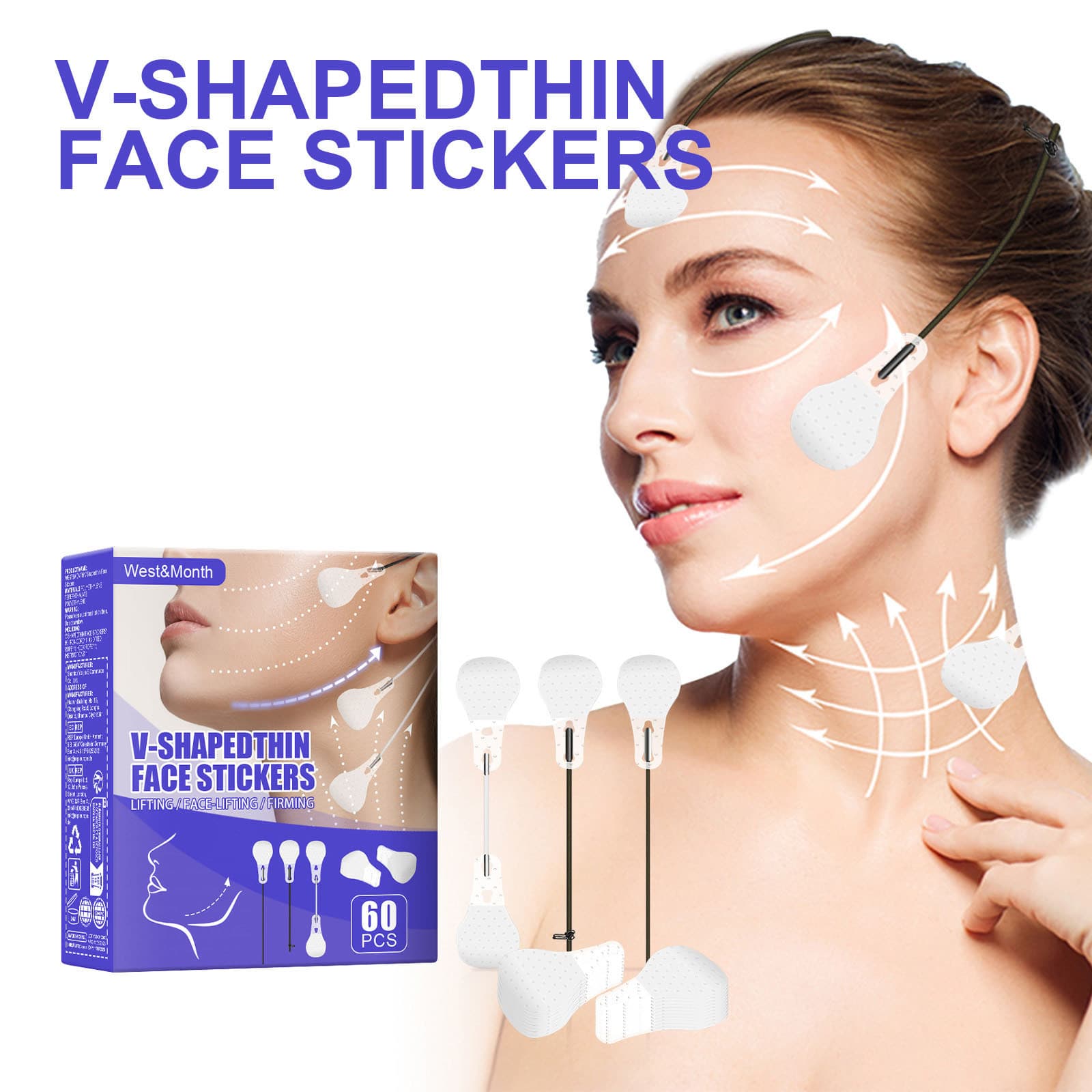 West Month Facial Care Patches, V-shaped Facial Patches, Skin and Muscle Care Patches