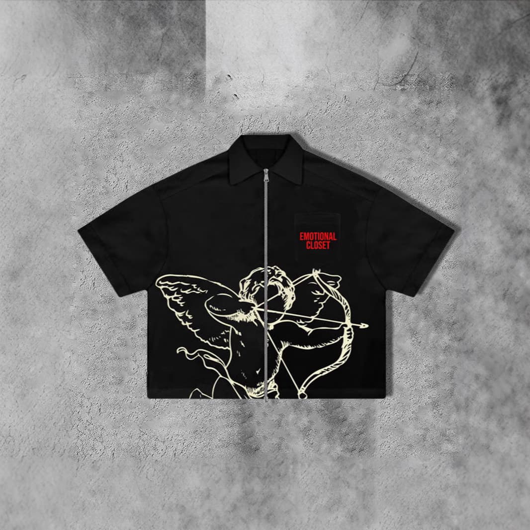 Cross-border independent station AliExpress new fashion 3D digital print men's zipper shirt short sleeve jacket order without