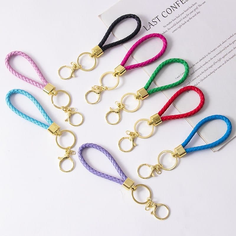 Wholesale Braided Leather Rope Keychain Car Key Ring Key Loop Pendant Doll Accessories Event Small Gift Wholesale