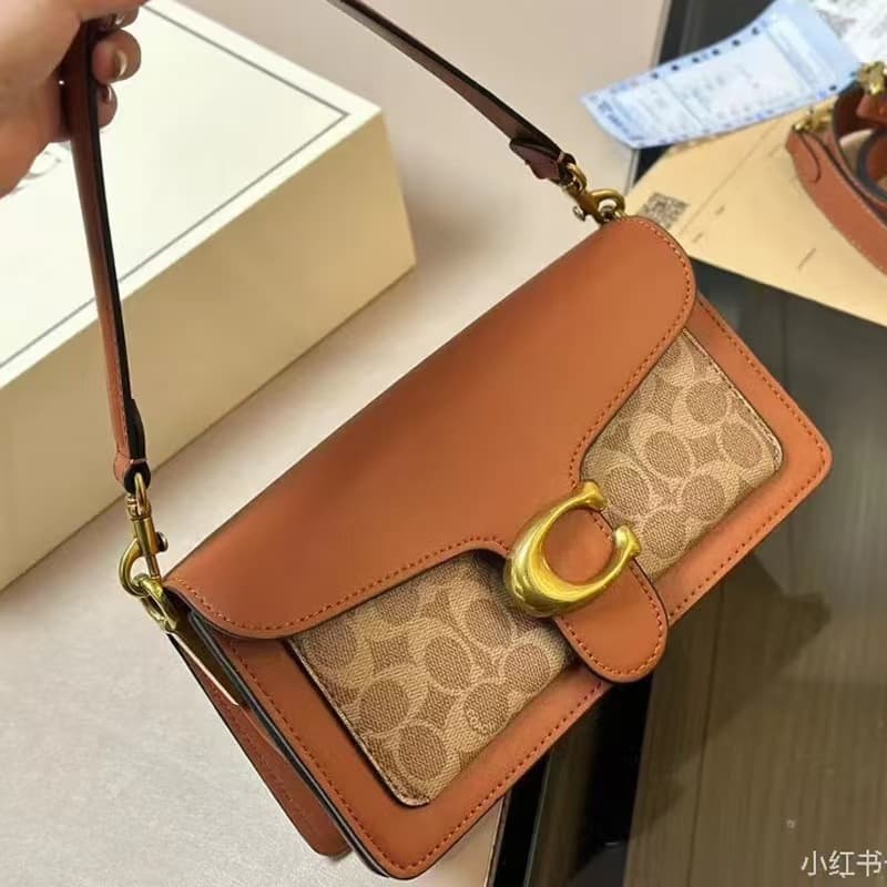 Coach Original Tabby 26 Classic Monogram Dionysus Versatile Fashion Shoulder Crossbody Handbag Pebbled Leather Women's Bag