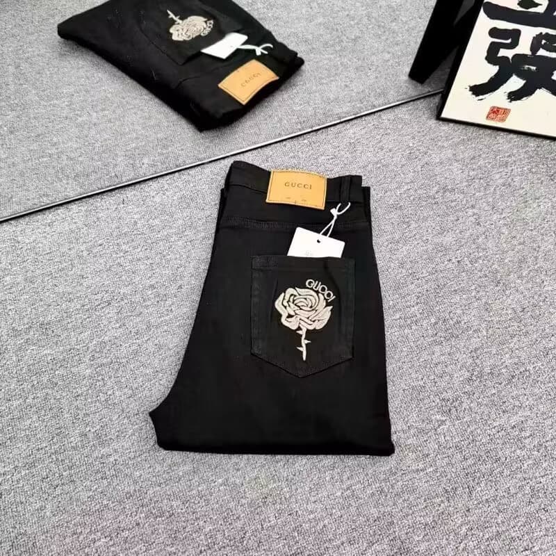 Embroidered Rose Jeans Slightly Flared 2026 New Slim Fit Jeans Unisex Trendy Rogue Cool Long Pants