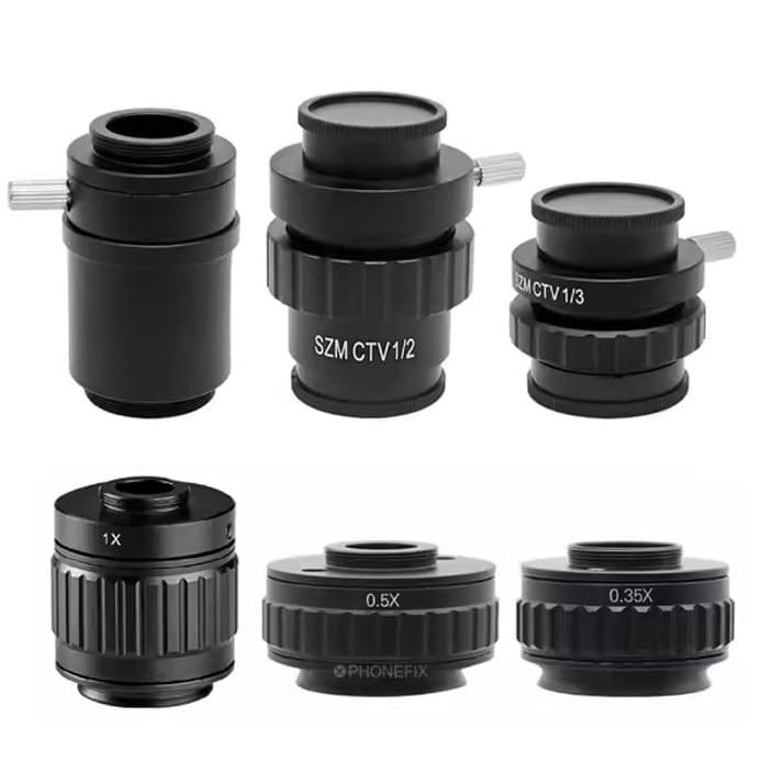Industrial Camera Adapter C Interface Stereomicroscope Magnifying Lens Field of View Enhancement Adapter Microscope Trinocular Interface