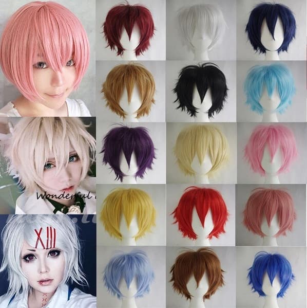Cross-border Exclusive Universal Men's Flip-Up Wig Cos Wigs Anime Cosplay Flip-Up Short