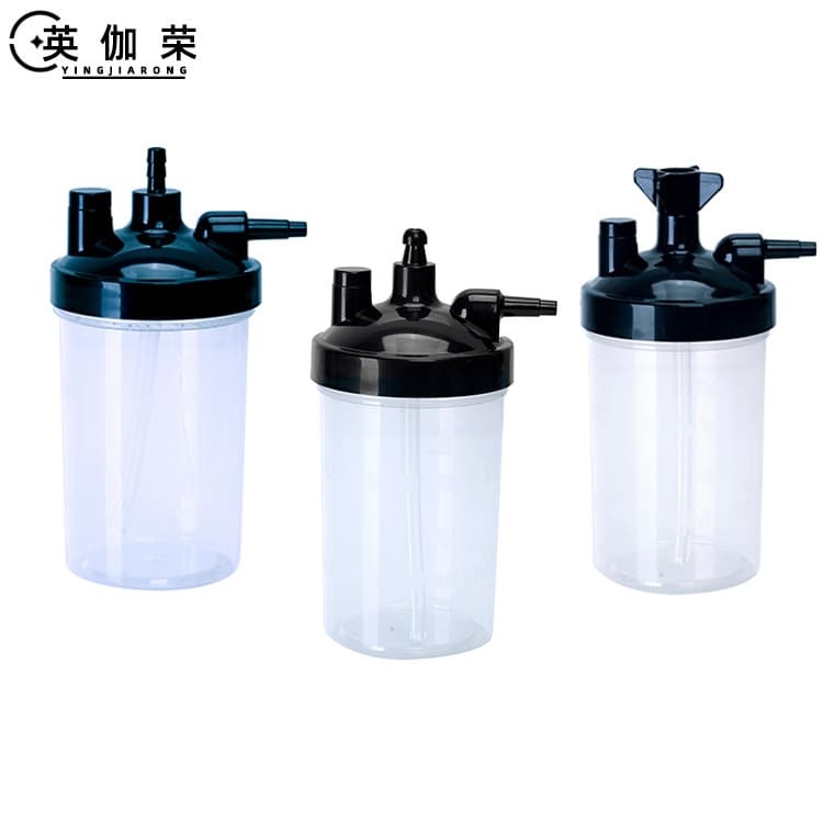 Oxygen inhaler accessories transparent humidification cup, for oxygen concentrator with 350ml/400ml capacity humidification bottle