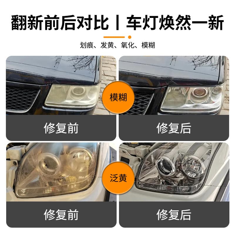 Cross-border New Car Headlight Renovation and Repair Cream Car Light Scratch Repair Lens Yellowing Oxidation Renewal Agent